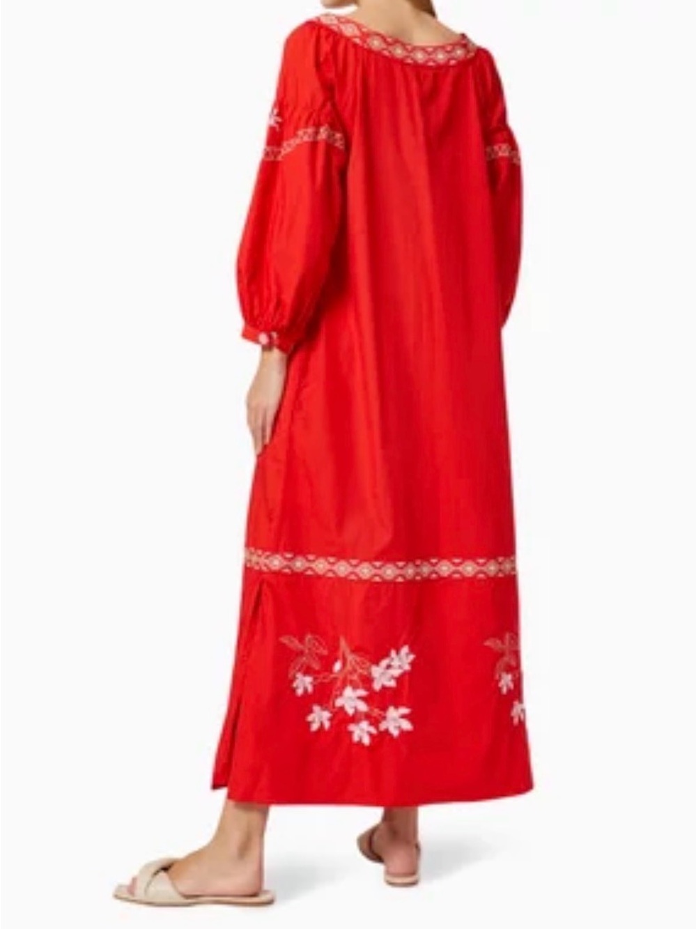 ❤️JUAN DE DIOS BUGANVILIAS EMBROIDERED MAXI CORTON DRESS NWT❤️ - Picture 3 of 4